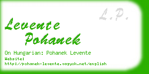 levente pohanek business card